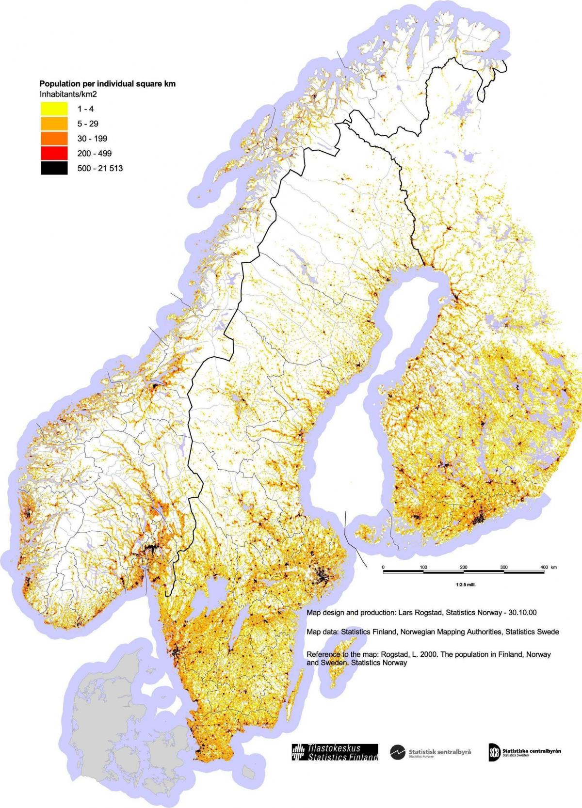 Mapa de densidade da Noruega